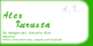 alex kurusta business card